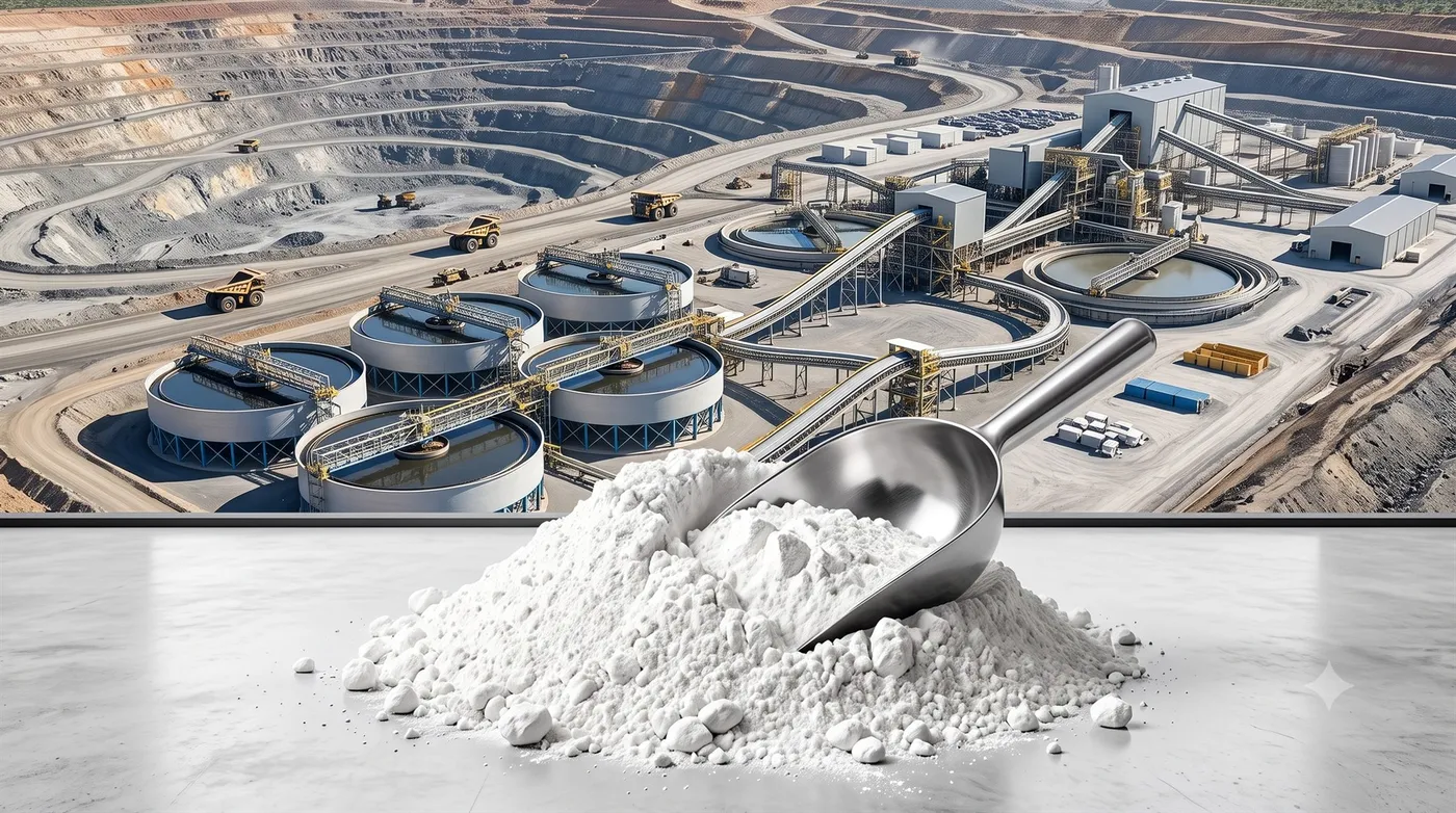 Thickener tanks at a mineral processing plant