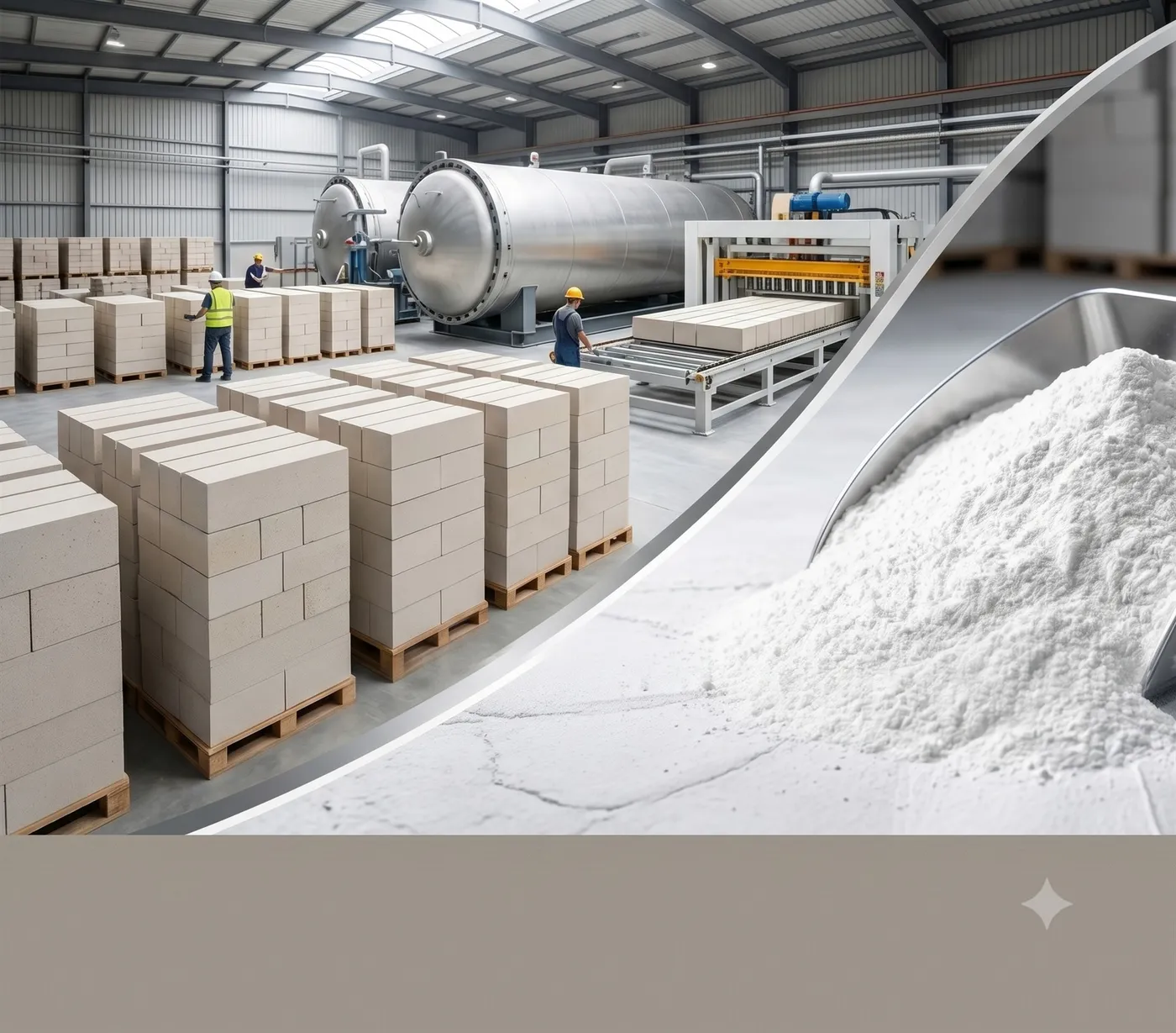 Autoclaved aerated concrete block plant