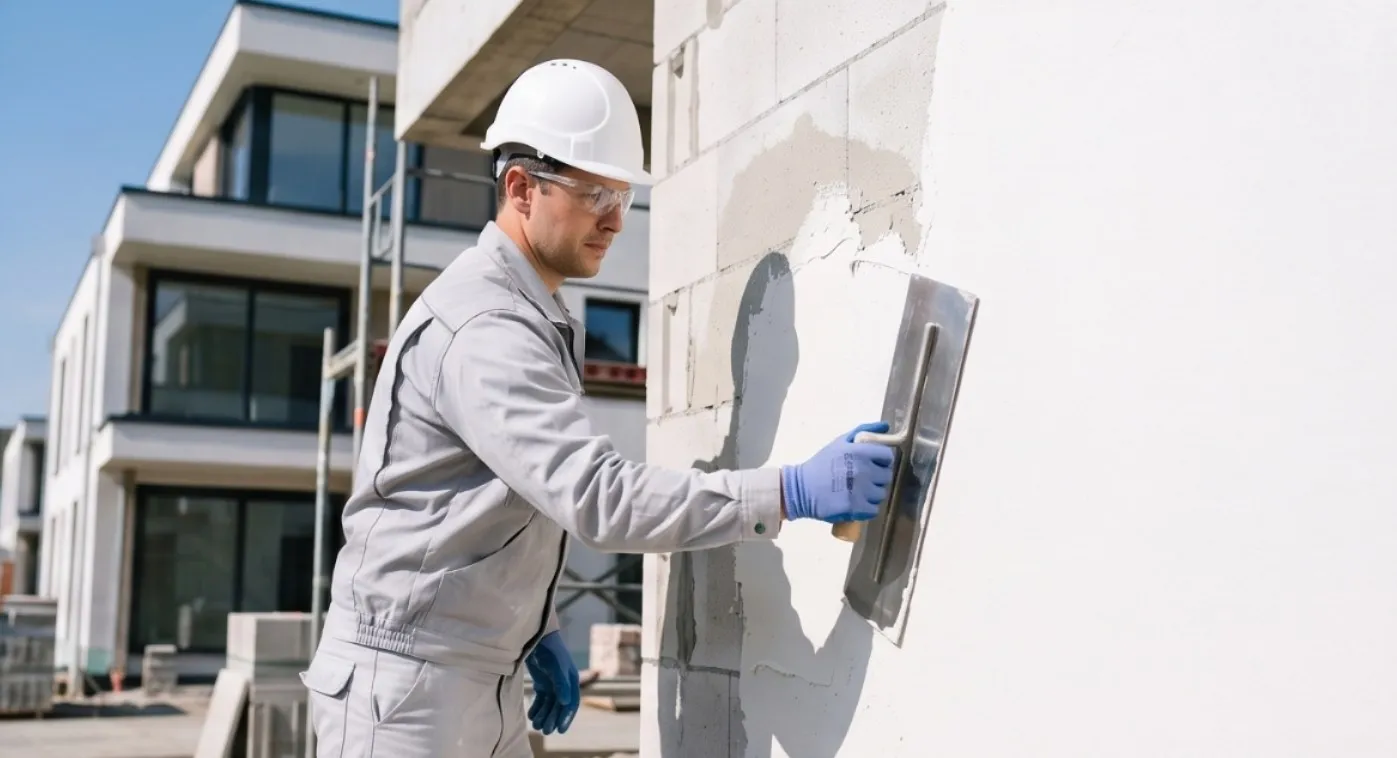 White render being applied